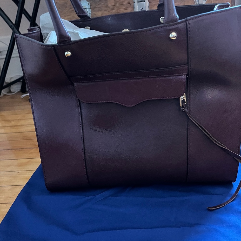 Plum leather rebecca minkoff shoulder tote - Picture 2 of 5